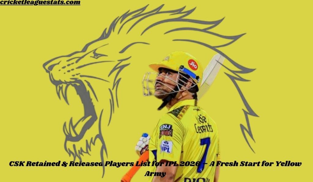 CSK Retained & Released Players List for IPL 2026 – A Fresh Start for Yellow Army