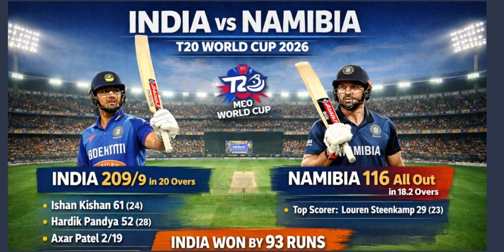India vs Namibia T20 World Cup Scorecard