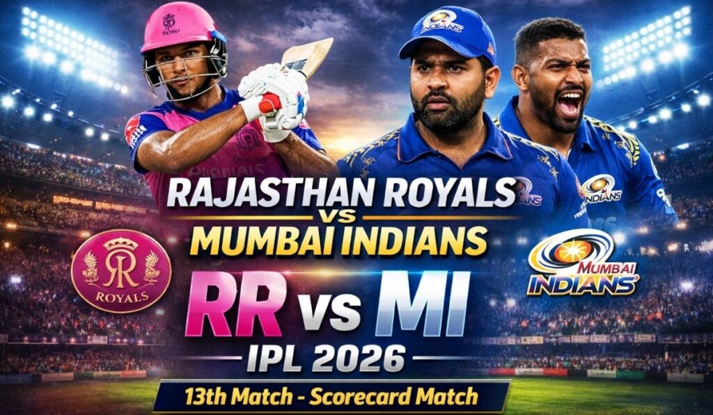 Rajasthan Royals vs Mumbai Indians, 13th Match, Indian Premier League 2026 – Scorecard Match