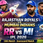 Rajasthan Royals vs Mumbai Indians, 13th Match, Indian Premier League 2026 – Scorecard Match